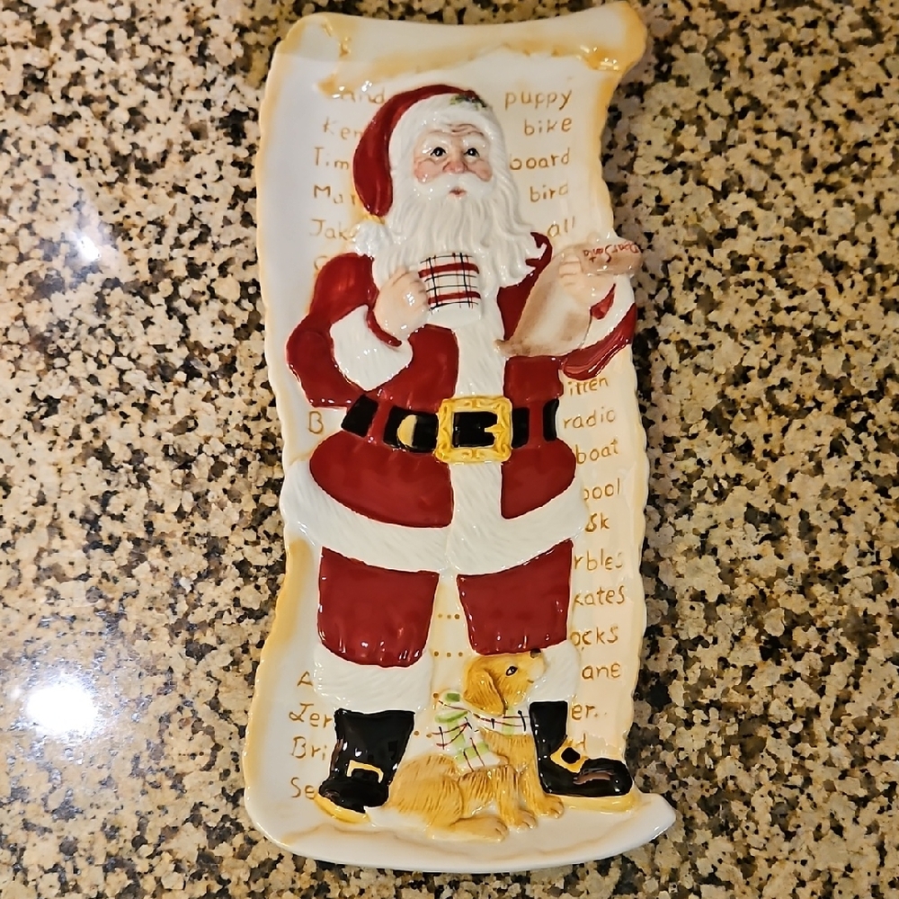 Fitz & Floyd 'Dear Santa' Elongated Serving Tray for Christmas Holiday